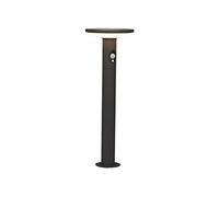 4lite Outdoor LED Circular Solar Bollard Light With PIR Sensor IP54 210lm Die-Cast Aluminium Graphite - Cool White
