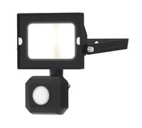 4Lite Outdoor Led Floodlight With Pir Sensor - 10W 850Lm Ip44 Security Light In Black Cool White
