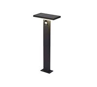 4lite Outdoor LED Rectangular Solar Bollard Light with PIR Sensor IP54 230lm Die-Cast Aluminium Graphite - Cool White