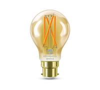 4lite Smart A60 B22 Amber Filament LED Bulb (7W) Dimmable 640Lm 2000-5000K Tuneable White, Wi-Fi/Bluetooth Controlled with Bayonet Fitting - 4l1/8045