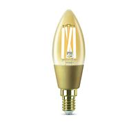 4lite Smart C35 E14 Amber Filament Candle LED Bulb (5W) Dimmable 370Lm 2000-5000K Tuneable White, Wi-Fi/Bluetooth Controlled with Screw Fitting - 4l1/8050