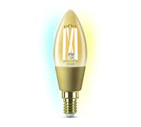 4lite Smart C35 E14 Amber Filament Candle LED Bulb (5W) Dimmable 370Lm 2000-5000K Tuneable White, Wi-Fi/Bluetooth Controlled with Screw Fitting - 4l1/8050