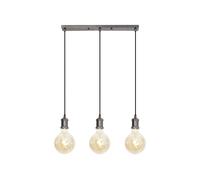 4Lite Smart 'Smart Wiz' Connected Decorative 3 Light Bar Pendant with Smart LED Bulb Blackened Filament Bulbs Included 6.5w 725lm in White 4Lite Smart White