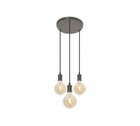 4Lite Smart 'Smart Wiz' Connected Decorative 3 Light Circular Pendant with Smart LED Bulb E27 G125 Filament Bulbs Included 6.5w 725lm in White 4Lite Smart White