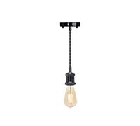 4lite Vintage Design Single Lighting Pendant with ST64 Amber Coated Filament LED Bulb (Silver)