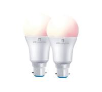 4Lite Wiz Connected A60 Led Smart Bulb Colour Dimmable B22 Bayonet Pack Of 2