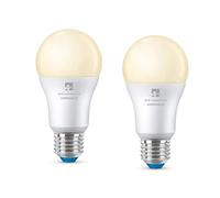 4lite WiZ Connected A60 Warm White WiFi LED Smart Bulb - E27 Large Screw, Pack of 2 (4l1/8005x2)