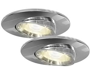 4lite WiZ Connected Chrome Gimbal Fir IP20 Downlight LED Smart Bulb - GU10, Pack of 2