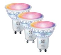 4LITE 4L1/8052 Wiz Connected Smart LED Bulb - GU10, Silver, Pack of 3