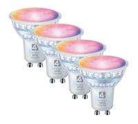 4LITE 4L1/8052 Wiz Connected Smart LED Bulb - GU10, Silver, Pack of 4