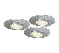 4lite WiZ Connected Fire-Rated IP20 GU10 Smart Adjustable LED Downlight - Satin Chrome (Pack of 3)