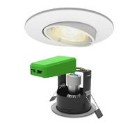 4lite WiZ Connected GU10 LED Lamp & MattWhite Adjustable DownlightIP20