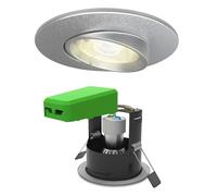 4lite WiZ Connected Fire-Rated IP20 GU10 Smart Adjustable LED Downlight - Satin Chrome (Single)