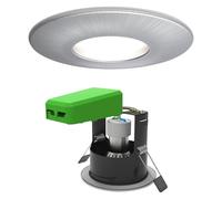 4lite Fire-Rated Indoor Downlight (Satin Chrome) IP20 Rated Dimmable Spotlight Supplied with a 2200k - 6500k 345lm Smart GU10 Bulb - 4L1/2215-4yr Guarantee