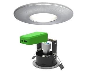 4lite WiZ Connected GU10Smart White Bulb & Satin Chrome Downlight IP65