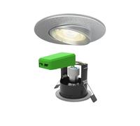 4lite WiZ Connected Fire-Rated IP20 GU10 Smart Adjustable LED Downlight - Satin Chrome (Pack of 2)