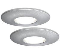 4lite WiZ Connected Fire-Rated IP65 GU10 Smart LED Downlight - Satin Chrome (Pack of 2)
