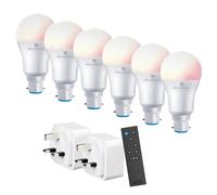 4lite WiZ Connected Smart Lighting Kit including 6x B22 Bayonet Bulbs,