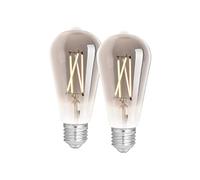4lite WiZ Connected ST64 Smoky White WiFi LED Smart Bulb - E27 Large Screw, Pack of 2