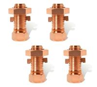 4lots Electrical Split Connectors Compatibility with Bare Wire From 4 to 8 Gauges Providing Durability High Strengths Coppers Grounding Clamps