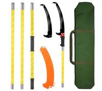 4m/13.12ft Manual Pole Saw, 2 in 1 Pole Pruning Saw Adjustable Length with Sharp Blades Double Hook Tree Lopper Detachable Pruning for Gardening, Branch Cutting, High Tree Trimming
