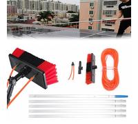 4m/13.1ft,Water Fed Pole Kit, 3m-12m Adjustable Window Cleaning Pole 180° Rotatable Brush Head Telescopic Cleaning Brush Outdoor Window Solar Panel Washing Equipment