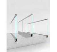 4M/157 Glass Pool Fence Brackets, Side/Mounted Floor Installation, Indoor Corridor Column Supports, Durable Balustrade for Commercial Stairs