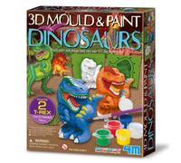 4M Mould & Paint 3D Dinosaurs Kit, Make 2 x 7cm T-Rex Models | Creative Dinosaur Craft Set with Plaster, Paints & Brush, DIY Moulding Activity, Fun Art Gift for Children Age 5+