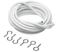 4M 4 METRE CURTAIN CURTAINS WIRE HOOK HOOKS SET