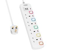 4M 4 Way Extension lead with USB Slots, Mscien Extension Lead with Individual Switches, White Wall Mountable Plug Extension Cord