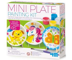 4M 404761 Little Craft Mini Plates Painting Kit, Multi Colour | Personalised Creative Painting & Decorating Activity, Screen-Free Play, Educational Fun Gift for Children Age 8+