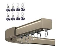 4m 5m 6m ain Track Glider Rail for Straight/Bay Universal Silent Pulley & Bearing Wheel Single/Double Curved/Flat Track Ideal for RV & Room Divider Soluts