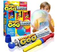4M 6Pcs Value Pack Magic Goo - Magic Plastic Bubble Balloons Variety Pack of 3 Colors - Blow Up Balloons with Straw - Clear Balloons Bubbles for Party Favors - Large Plastic Balloons, for Kids (6)
