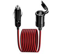 4M Cigarette Lighter Extension Cord, 12v-24v Heavy-Duty Wire with 15A Fuse, 16AWG Male to Female Socket for Air Compressor Pump Air Compressor Pump