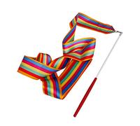 4M Dance Gym Ribbon Rhythmic Art Gymnastic Streamer Baton Twirling Rod UK (Rainbow)
