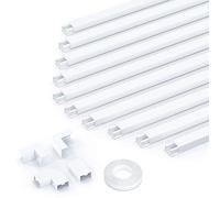 4M Electrical Cable Trunking, Cable Concealer on Wall for one Cord, Paintable PVC Cable Cover, Cable Trunking Self adhesive to Hide a Single Power Cord in Home or Office - 10X L40cm, W1.5cm, H1cm