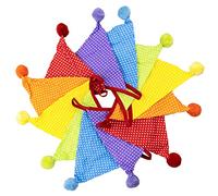4M Fabric Bunting Banner with 12PCS Double Sided Cotton Pennants, 17x17CM Floral Triangle Garlands for Birthday Parties Ceremonies Kitchen Bedrooms Decoration-Multicolor