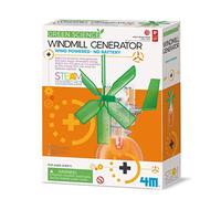 4M Green Science Windmill Generator, Wind Powered Generator with LED Light | Renewable Energy STEM Toy for Engineering Learning, Educational Gift for Kids, Boys & Girls, Age 5+