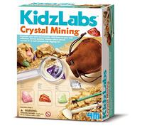 4M Kidz Labs Crystal Mining Kit - Girls & Boys aged 5+, Contains 8 Natural Crystals, Mineral Rock Digging Kit, Educational Geology Experience