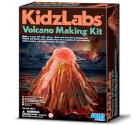 4M Kidz Labs Volcano Making Kit, Science Kit for Boys and Girls Ages 8+, Mould & Decorate a Volcano and Watch It Fizz, Orange