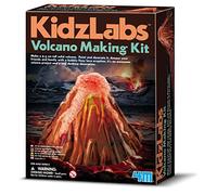 4M Kidz Labs Volcano Making Kit, Science Kit for Boys and Girls Ages 8+, Mould & Decorate a Volcano and Watch It Fizz, Orange