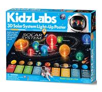 4M KidzLabs 3D Solar System Light-Up Poster, 9 Light Bulbs & Planets | Build a Space Wall Display, Astronomy Science Kit, Educational Bedroom Poster, Gift for Kids, Boys & Girls, Age 5+