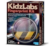 4M KidzLabs Detective Science Fingerprint Kit | Forensics Investigation Set for Kids Age 8+ | Includes Fingerprint Cards, Dusting Powder, Ink Pad, Brush, Stickers & Case | Gift for Boys & Girls