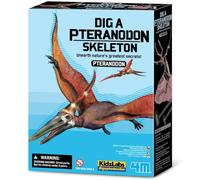 4M KidzLabs Dig a Pteranodon Skeleton Kit for Kids | STEM Dinosaur Excavation Set with Plaster Block, Hammer, Chisel, Brush & Skeleton Model | Educational Gift for Boys & Girls Age 8+
