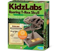 4M KidzLabs Roaring T-Rex Skull Kit, Build Your Own Skull with Sound | Movable Jaw Dinosaur Skull Model, STEM Science Toy & Room Decoration Gift for Kids, Boys & Girls, Age 5+