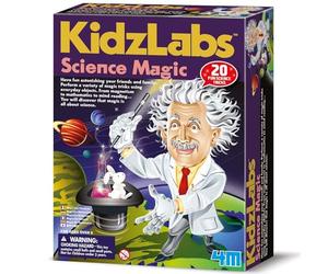 4M KidzLabs Science Magic Kit, Science-Based Magic Tricks & Experiments | STEM Educational Science Set with Magnet, Glow Marbles & Accessories, Fun Gift for Kids, Boys & Girls, Age 8+
