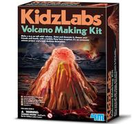 4M KidzLabs Volcano Making Kit | Build & Paint Your Own 9.5cm Erupting Volcano STEM Science Project for Kids Age 8+ | Plaster Model Chemistry Toy | Educational Activity & Gift Idea for Boys & Girls