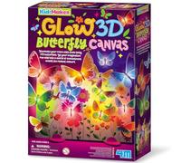 4M KidzMaker 3D Glow Butterfly Canvas, Create Your Own Light Up Butterfly Artwork, Arts and Crafts Kit for Boys and Girls Ages 5+