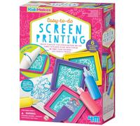 4M KidzMaker Easy-to-Do Screen Printing Kit, Arts & Crafts for Children | Creative Fabric Art Set with Paints & Frames, Textile Craft Activity, Screen Print Gift, Screen-Free Play Age 5+