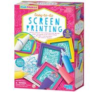 4M KidzMaker Easy to Do Screen Printing Kit, Silk Screen Design on Fabric Printing Kit, Arts and Crafts Set for Boys and Girls Ages 5-14 Years
